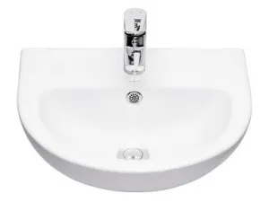 Lawson Semi-Recessed Basin With Overflow 500mm X 440mm 1 Tap Hole | Made From Vitreous China In White By Raymor by Raymor, a Basins for sale on Style Sourcebook