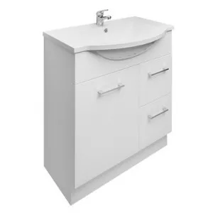 Tannah Vanity 1 Door 2 Drawer 750mm Right Hand Semi Reccessed Top With Kick 1 Tap Hole | Made From Marble By Raymor by Raymor, a Vanities for sale on Style Sourcebook