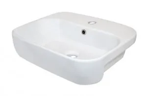 Sigma Semi Recessed Basin With Overflow 1 Tap Hole 450mm X 350mm | Made From Vitreous China In White By Raymor by Raymor, a Basins for sale on Style Sourcebook