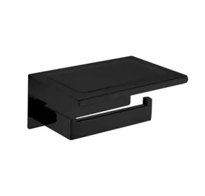 Edge II Toilet Roll Holder With Shelf Finish | Made From Stainless Steel In Black By Raymor by Raymor, a Toilet Paper Holders for sale on Style Sourcebook
