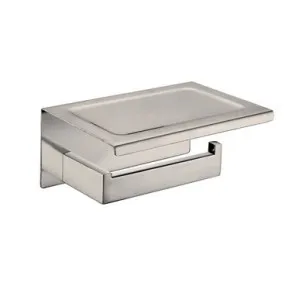 Edge II Toilet Roll Holder With Shelf Finish | Made From Stainless Steel In Brushed Nickel By Raymor by Raymor, a Toilet Paper Holders for sale on Style Sourcebook