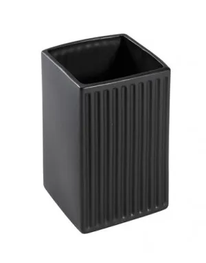 Mosman Tumbler Square | Made From Ceramic In Black By Raymor by Raymor, a Soap Dishes & Dispensers for sale on Style Sourcebook