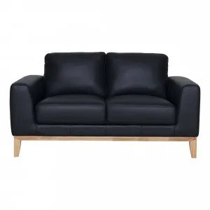 Dante 2 Seater Sofa in Leather Black by OZ Design, a Sofas for sale on Style Sourcebook