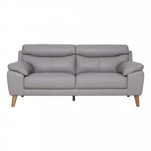 Bronco 3 Seater Sofa in Leather Pewter by OZ Design, a Sofas for sale on Style Sourcebook