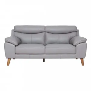 Bronco 2 Seater Sofa in Leather Pewter by OZ Design, a Sofas for sale on Style Sourcebook