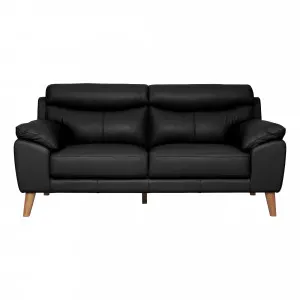 Bronco 2 Seater Sofa in Leather Black by OZ Design, a Sofas for sale on Style Sourcebook