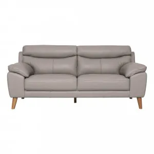 Bronco 3 Seater Sofa in Leather Light Mocha by OZ Design, a Sofas for sale on Style Sourcebook