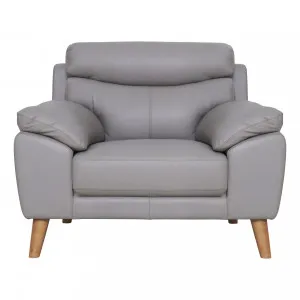 Bronco Armchair in Leather Pewter by OZ Design, a Chairs for sale on Style Sourcebook