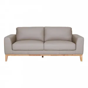 Dante 3 Seater Sofa in Leather Light Mocha by OZ Design, a Sofas for sale on Style Sourcebook