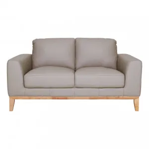 Dante 2 Seater Sofa in Leather Light Mocha by OZ Design, a Sofas for sale on Style Sourcebook