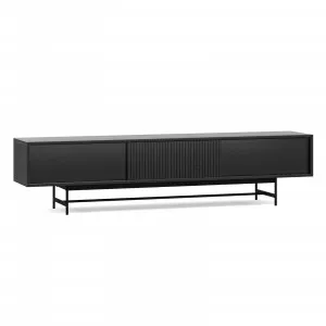 Arae 210cm Oak TV Entertainment Unit, Black by L3 Home, a Entertainment Units & TV Stands for sale on Style Sourcebook