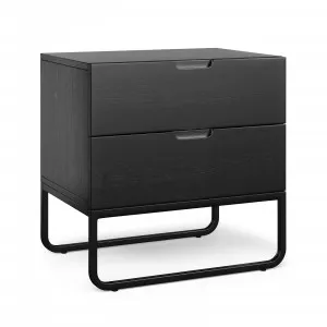 Dante 2 Drawer Bedside Table, Black Oak by L3 Home, a Bedside Tables for sale on Style Sourcebook