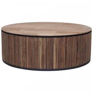 Monaco Round Coffee Table 100cm in Reclaimed Teak by OZ Design, a Coffee Table for sale on Style Sourcebook