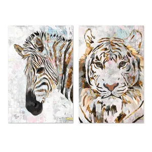 Grunge Zebra And Tiger, Set Of 2 by Gioia Wall Art, a Prints for sale on Style Sourcebook