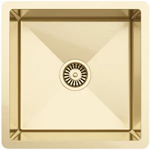 Buildmat Brushed Brass Gold Nala 450x450 Single Bowl Sink by Buildmat, a Kitchen Sinks for sale on Style Sourcebook