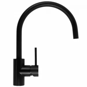 Buildmat Ashanti Matte Black Gooseneck Mixer by Buildmat, a Kitchen Taps & Mixers for sale on Style Sourcebook