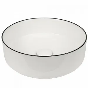 Buildmat Celeste Gloss White with Black Rim Circle Basin by Buildmat, a Basins for sale on Style Sourcebook