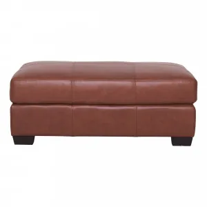 Gordon Ottoman in Leather Cognac by OZ Design, a Ottomans for sale on Style Sourcebook