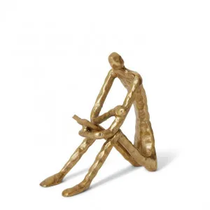 Man Reading Scuplture - 20 x 10 x 23cm by null, a Statues & Ornaments for sale on Style Sourcebook