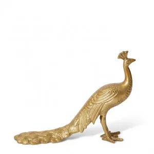 Peacock Sculpture - 26 x 10 x 20cm by null, a Statues & Ornaments for sale on Style Sourcebook