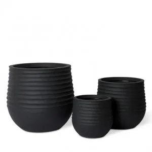 Knox Stonelite Planter Set 3 (Outdoor) 27 x 27 x 28cm / 36 x 36 x 37cm / 48 x 48 x 49cm by null, a Baskets, Pots & Window Boxes for sale on Style Sourcebook