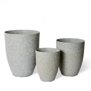 Harlow Stonelite Planter Set 3 (Outdoor) 28 x 28 x 35cm / 35 x 35 x 43cm / 43 x 43 x 53cm by null, a Baskets, Pots & Window Boxes for sale on Style Sourcebook