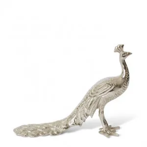 Peacock Sculpture - 26 x 10 x 20cm by null, a Statues & Ornaments for sale on Style Sourcebook