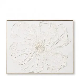 White Poppy Hand Painted Wall - 80 x 5 x 100 cm by null, a Painted Canvases for sale on Style Sourcebook