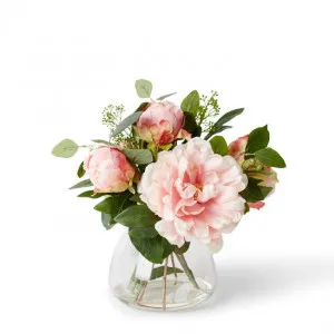 Peony Mix  in Allira Vase - 25 x 25 x 36cm by null, a Plants for sale on Style Sourcebook