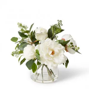 Peony Mix  in Allira Vase - 25 x 25 x 36cm by null, a Plants for sale on Style Sourcebook