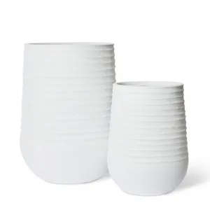 Knox Tall Stonelite Planter Set 2 (Outdoor) 32 x 32 x 51cm / 47 x 47 x 70cm by null, a Baskets, Pots & Window Boxes for sale on Style Sourcebook
