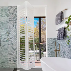 Australis Shutter - Bi Fold Off White by Wynstan, a Shutters for sale on Style Sourcebook