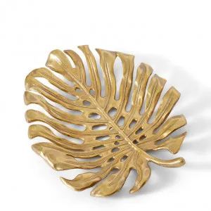 Monstera Leaf Tray Gold - 36cm x 28cm by null, a Decor for sale on Style Sourcebook