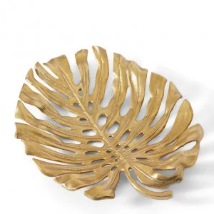 Monstera Leaf Tray Gold - 49cm x 37cm by null, a Decor for sale on Style Sourcebook
