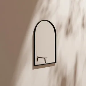 Issa Arch Wall Mirror Deco Steel Frame 3 colour and 3 sizes available 760mm x 500mm Matte Black by Luxe Mirrors, a Vanity Mirrors for sale on Style Sourcebook