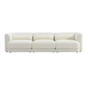 Santa Monica Modular Armless Sofa Boucle Ivory - 3 Seater by null, a Sofas for sale on Style Sourcebook