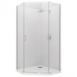 Trinidad Shower Enclosure Angled Rear 1000mm X 1000mm Chrome | Made From Acrylic/Glass In Chrome Finish By Raymor by Raymor, a Shower Screens & Enclosures for sale on Style Sourcebook