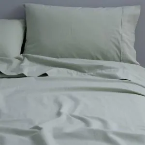 Canningvale CoziCotton Flannelette Sheet Set - Mineral Green, King Single, Cotton by Canningvale, a Sheets for sale on Style Sourcebook