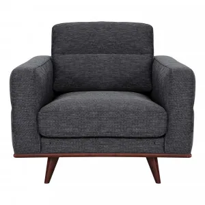 Astrid Armchair in Talent Charcoal / Brown Leg by OZ Design, a Chairs for sale on Style Sourcebook