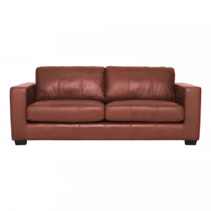 Gordon 3 Seater Sofa in Leather Cognac by OZ Design, a Sofas for sale on Style Sourcebook