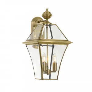 Telbix Rye 3 Light Exterior Wall Light Antique Brass by Telbix, a Outdoor Lighting for sale on Style Sourcebook