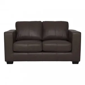 Gordon 2 Seater Sofa in Leather Dark Chocolate by OZ Design, a Sofas for sale on Style Sourcebook