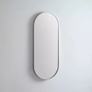 Modern Oblong Coloured Frame Bathroom Mirror - 7 colour options - 46cm x 121cm Milano White by Luxe Mirrors, a Vanity Mirrors for sale on Style Sourcebook
