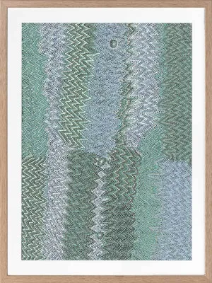 Mina Mina Jukurrpa IX Teal Framed Art Print by Urban Road, a Aboriginal Art for sale on Style Sourcebook