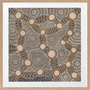 Wanakiji Jukurrpa Brown Framed Art Print by Urban Road, a Aboriginal Art for sale on Style Sourcebook