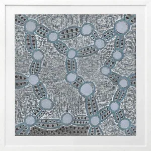 Wanakiji Jukurrpa Blue Framed Art Print by Urban Road, a Aboriginal Art for sale on Style Sourcebook