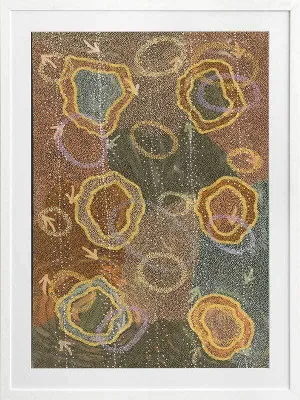 Yankirri Jukurrpa III Multicolour Framed Art Print by Urban Road, a Aboriginal Art for sale on Style Sourcebook