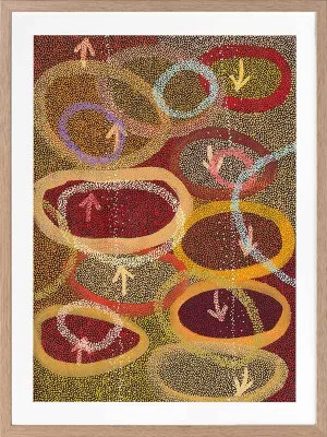 Yankirri Jukurrpa IV Red Framed Art Print by Urban Road, a Aboriginal Art for sale on Style Sourcebook