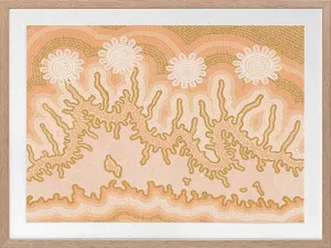 Spiritual Connection Mustard Framed Art Print by Urban Road, a Aboriginal Art for sale on Style Sourcebook