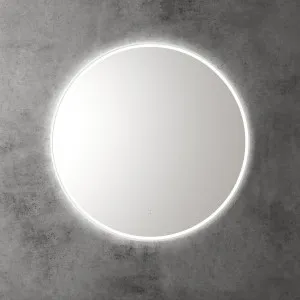 Touchless LED Round Mirror with Matt White Frame 90cm by Luxe Mirrors, a Illuminated Mirrors for sale on Style Sourcebook